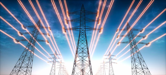 Electricity Running Through Transmission Towers